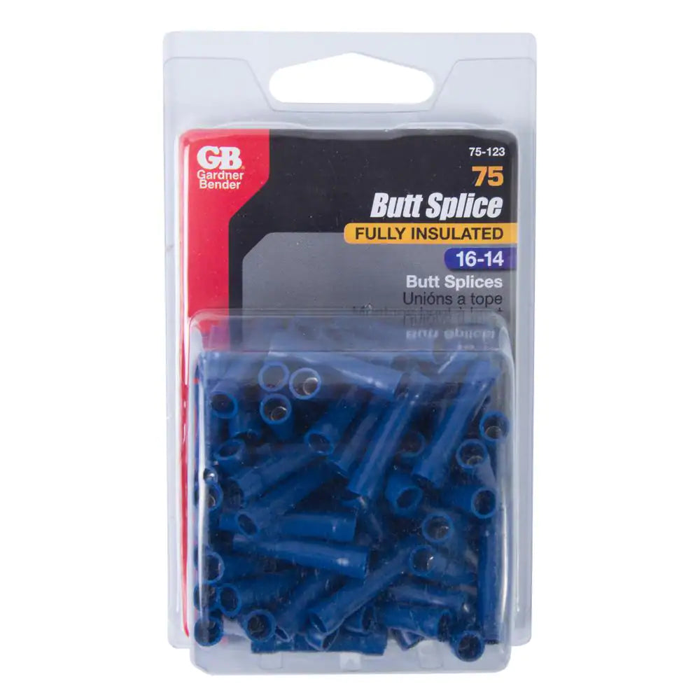 16 - 14 AWG Butt Splice Wire Connectors in Blue (15-Pack)